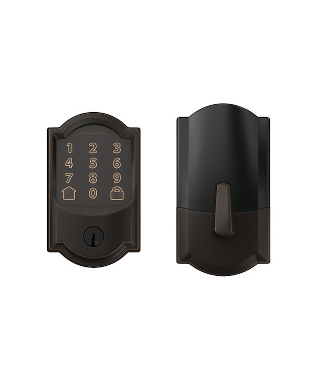 Schlage Encode Camelot Aged Bronze Smart Wi-Fi and Bluetooth Touchscreen Keypad Electronic Deadbolt Lock