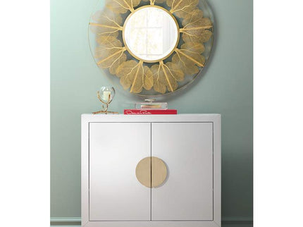 Twig 8" Wide Cast Brass and Clear Glass Bud Vase