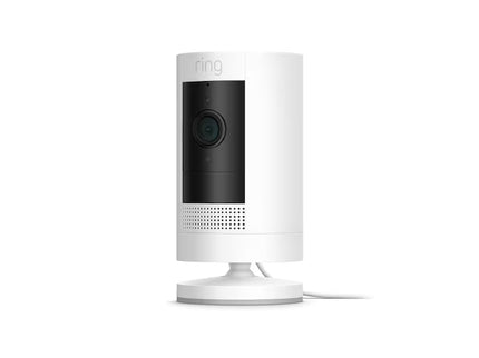 Ring Stick Up Cam Plug-In - Indoor/Outdoor Smart Security Wifi Video Camera with 2-Way Talk, Night Vision, White