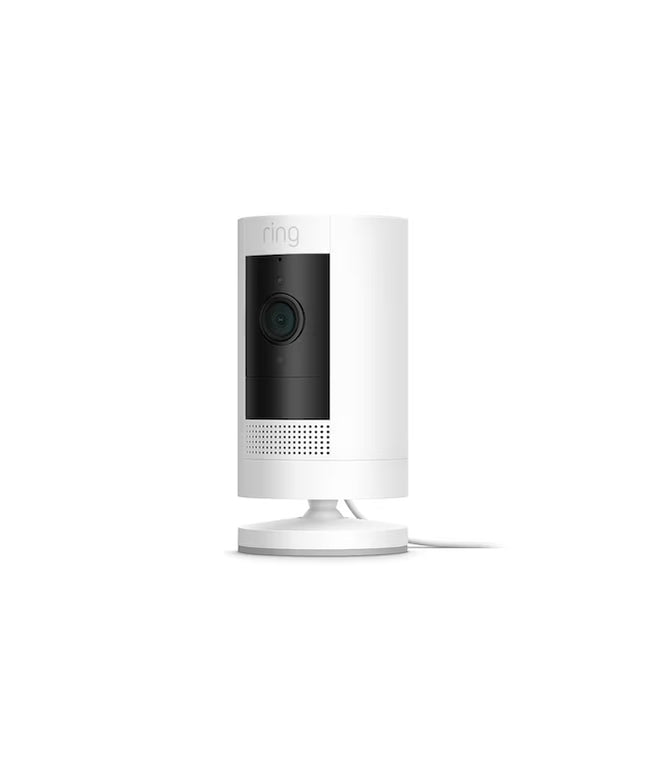 Ring Stick Up Cam Plug-In - Indoor/Outdoor Smart Security Wifi Video Camera with 2-Way Talk, Night Vision, White