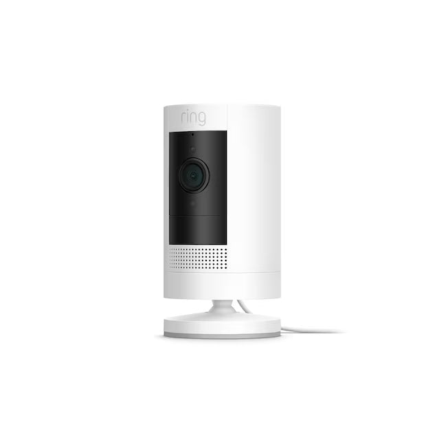 Ring Stick Up Cam Plug-In - Indoor/Outdoor Smart Security Wifi Video Camera with 2-Way Talk, Night Vision, White