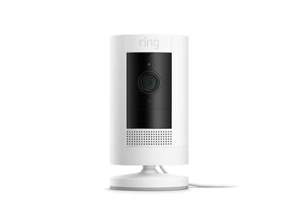 Ring Stick Up Cam Plug-In - Indoor/Outdoor Smart Security Wifi Video Camera with 2-Way Talk, Night Vision, White