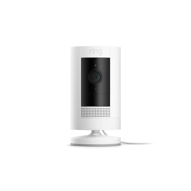 Ring Stick Up Cam Plug-In - Indoor/Outdoor Smart Security Wifi Video Camera with 2-Way Talk, Night Vision, White