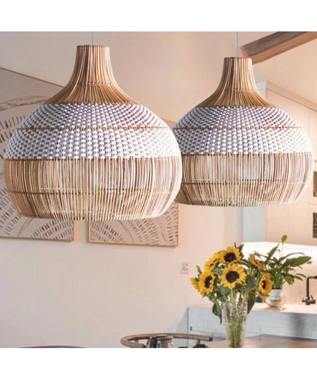 Elaris white rattan pendant lamp shade