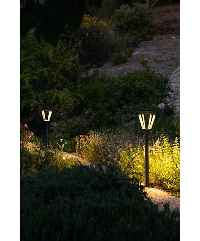 Metro 28"H Space Gray Dusk-to-Dawn Solar LED Outdoor Path Light