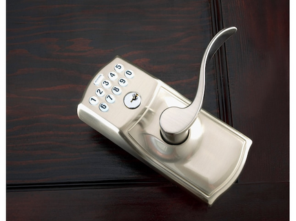 Schlage Camelot Satin Nickel Keypad Electronic Handle Lock