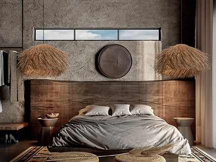 Solari Japanese-style Straw Rattan Chandelier