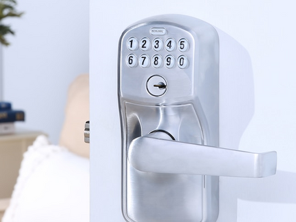 Schlage Plymouth Satin Chrome Keypad Electronic Handle Lock