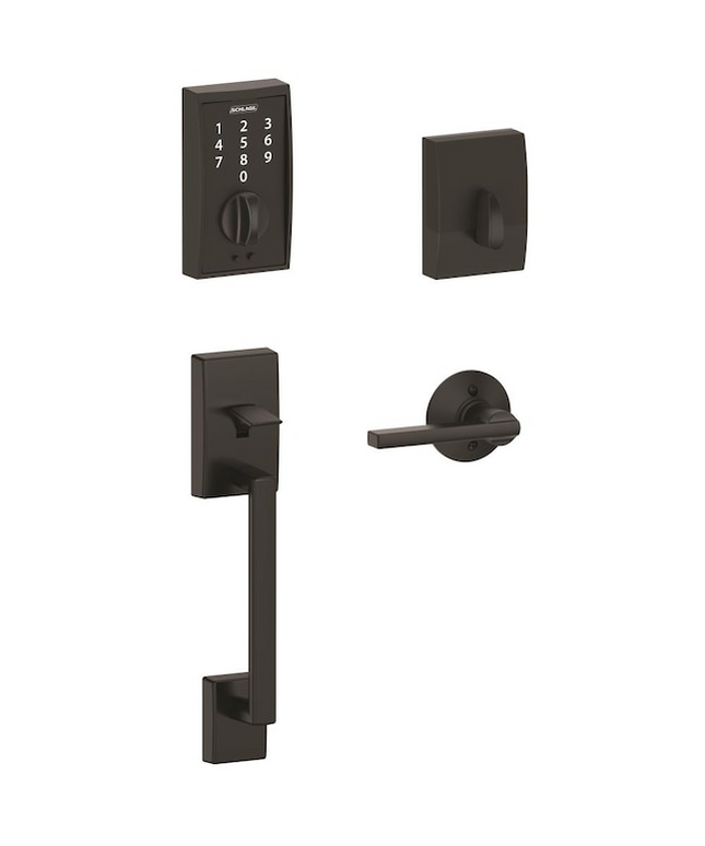 Schlage Touch Century Matte Black Touchscreen Keypad Electronic Deadbolt and Handle Lock