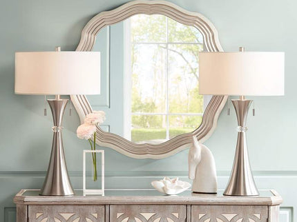 360 Lighting Rachel 28" Metal Column Modern Table Lamps Set of 2