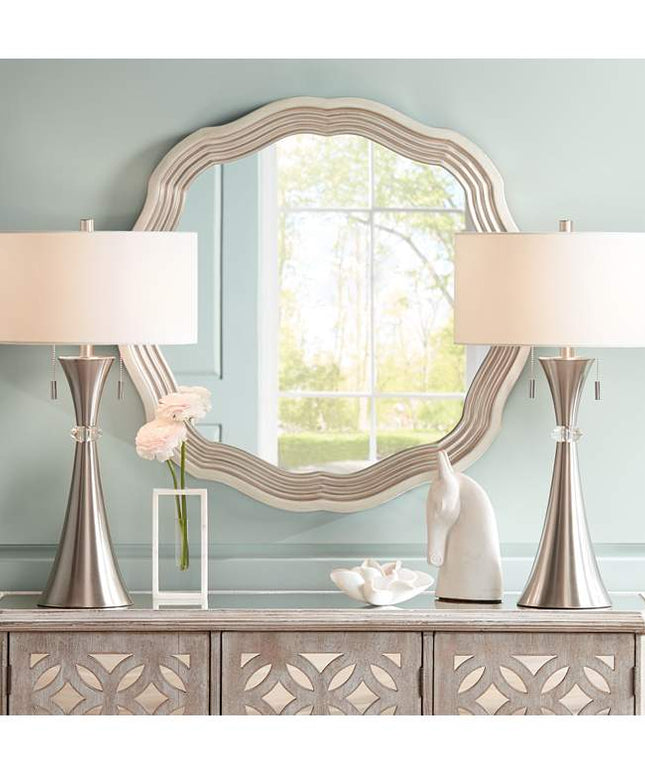 360 Lighting Rachel 28" Metal Column Modern Table Lamps Set of 2