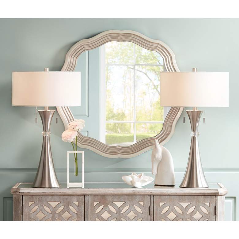 360 Lighting Rachel 28" Metal Column Modern Table Lamps Set of 2