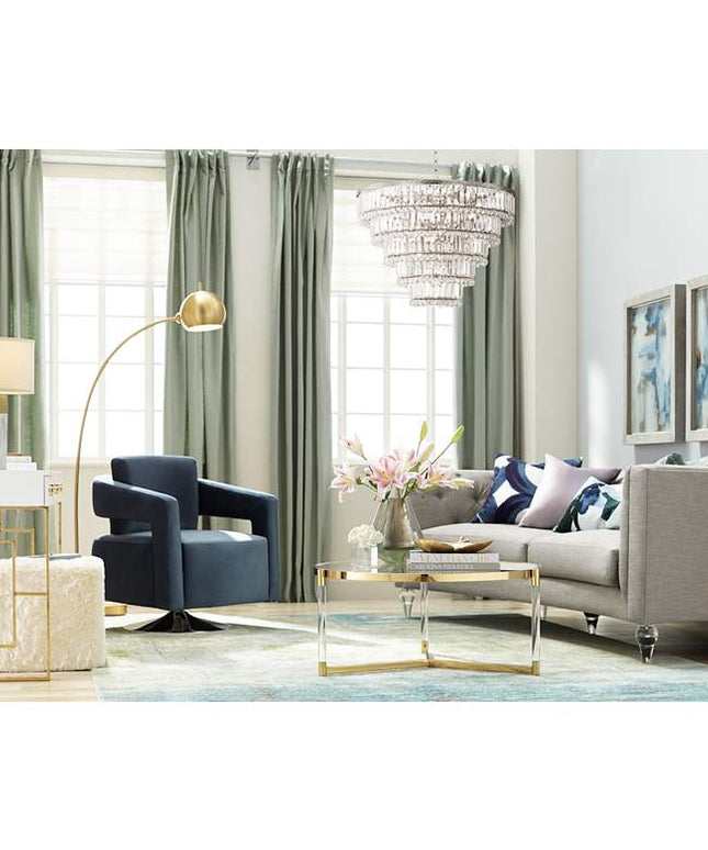 Star Gate Medium 11" High Green and Golden Glass Vase