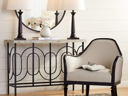 360 Lighting Dolbey 28" Black Bronze Column Table Lamps Set of 2