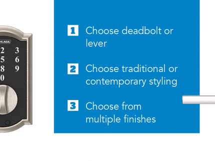 Schlage Touch Century Matte Black Touchscreen Keypad Electronic Deadbolt Lock