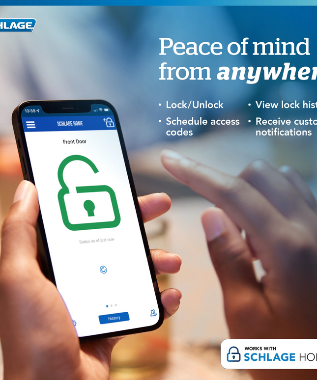 Schlage Encode Century Matte Black Smart Wi-Fi and Bluetooth Touchscreen Keypad Electronic Deadbolt Lock