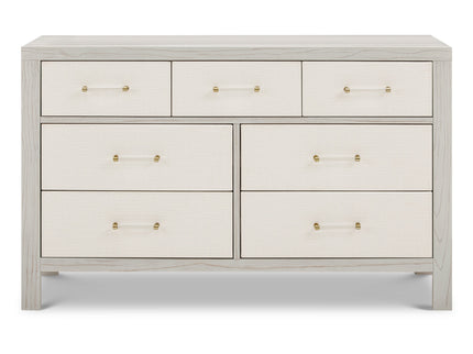 M24816WDFPEW,Namesake,Eloise 7-Drawer Assembled Dresser in White Driftwood and Performance Pearl Eco-Weave