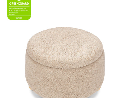 M30985CSGHF,Namesake,Tuffet Storage Ottoman in Chai Shearling w/Honey Ball Feet