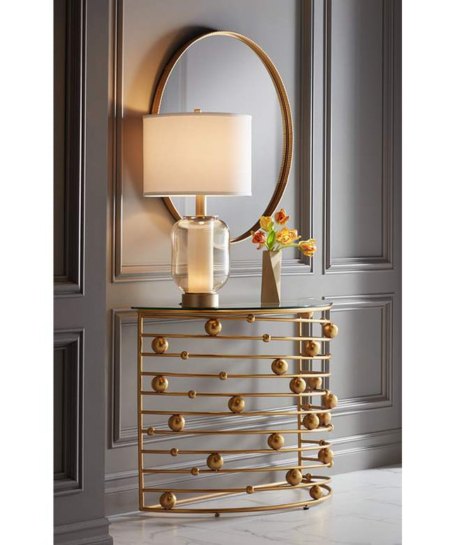 Possini Euro Sophia 28" Champagne Glass Night Light Table Lamp