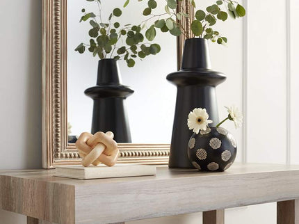 Decker 17 3/4" High Matte Black Ceramic Vase