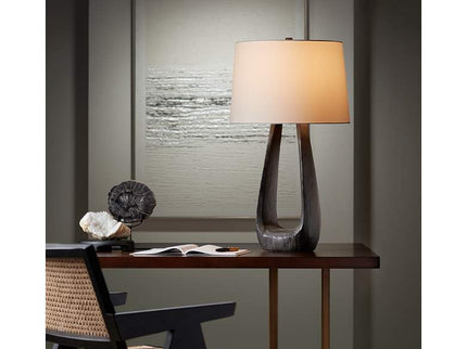 Possini Euro Woodwork 30" Black Finish Open Base Modern Table Lamp