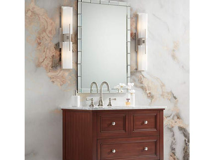 Possini Euro Midtown 23 1/2" High Satin Nickel Bath Light Set of 2