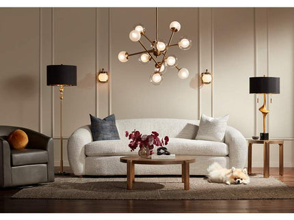 Possini Euro Athena 35 1/2" Black Shade Gold Leaf Modern Table Lamp