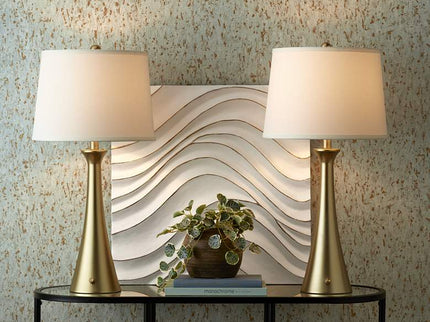 360 Lighting Karl 27 1/2" Modern Gold USB Table Lamps Set of 2