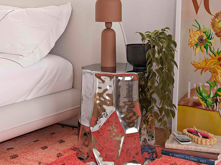 TOV Forma 15 1/4" Wide Modern Polished Chrome Side Table