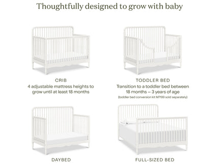 M7141RW,Namesake,Liberty 4-in-1 Convertible Spindle Crib in Warm White