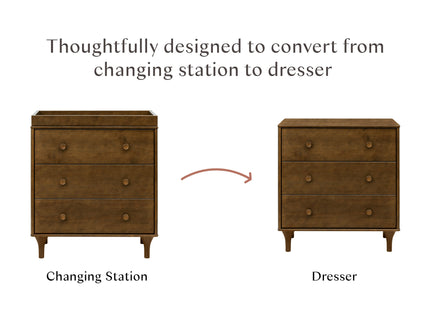 M9023NL,Babyletto,Lolly 3-Drawer Changer Dresser in Natural Walnut