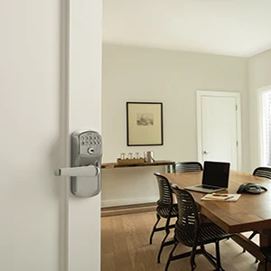 Schlage Customizable Keying Plymouth-Latitude Satin Nickel Keypad Electronic Handle Lock