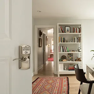 Schlage Customizable Keying Plymouth-Latitude Satin Nickel Keypad Electronic Handle Lock