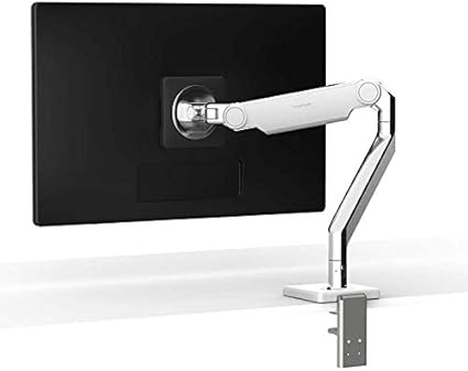 Humanscale M2.1 Monitor Arm – 2-Piece Clamp Mount with Base, Angled/Dynamic Link, Standard Tilt, VESA 100x100mm – Black