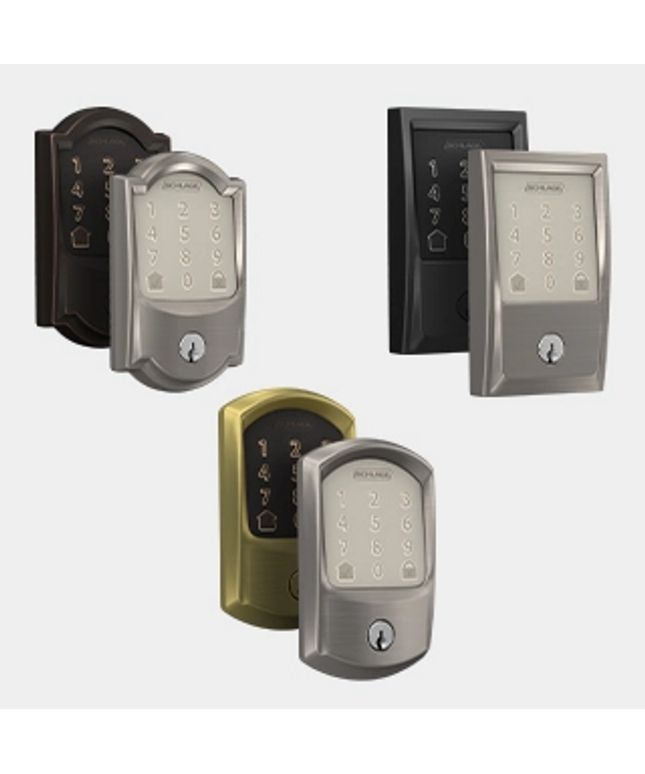 Schlage Encode Century Matte Black Smart Wi-Fi and Bluetooth Touchscreen Keypad Electronic Deadbolt Lock