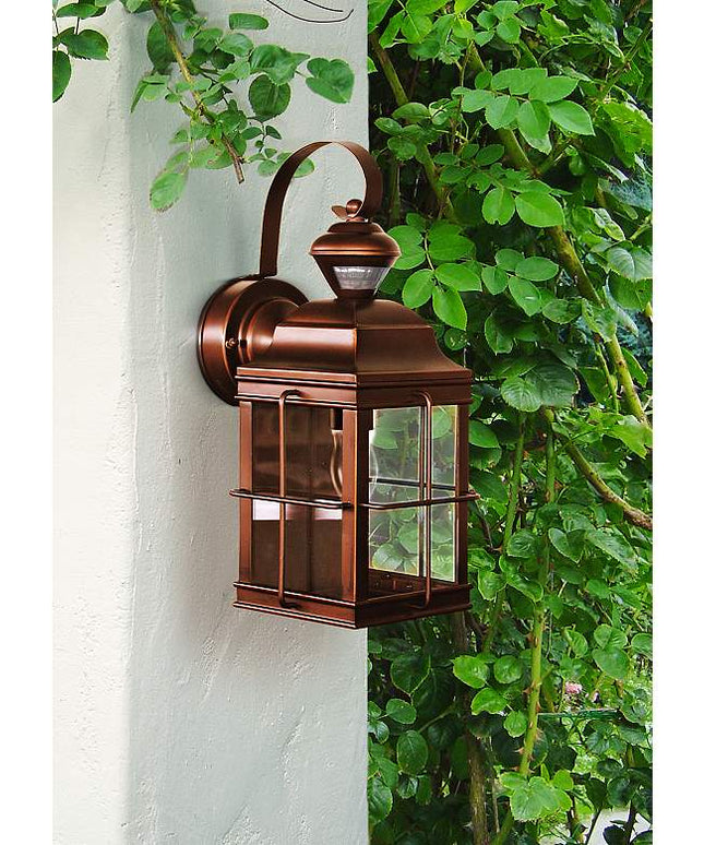 Carriage House 14 3/4" Bronze Lantern Motion Sensor Outdoor Light