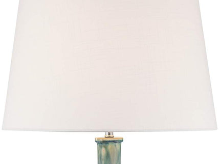 360 Lighting 26" Mid-Century Teal Ceramic Gourd Table Lamps Set of 2