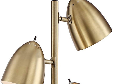 360 Lighting Aaron 64" Aged Brass Adjustable 3-Light Modern Floor Lamp