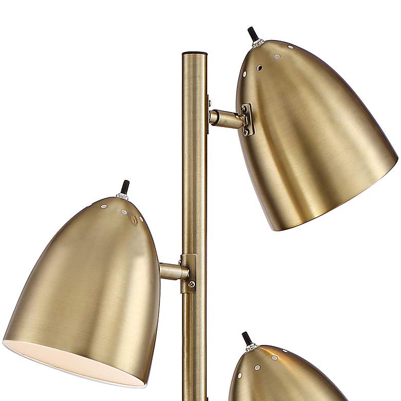 360 Lighting Aaron 64" Aged Brass Adjustable 3-Light Modern Floor Lamp