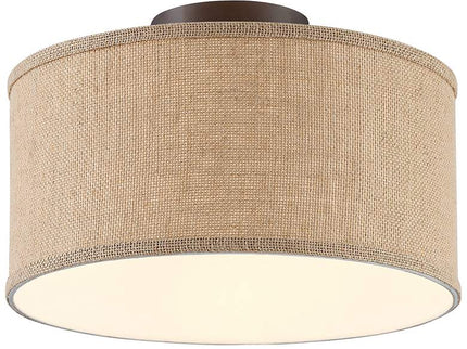 360 Lighting Adams Burlap Drum Shade Ceiling Lights Set of 2
