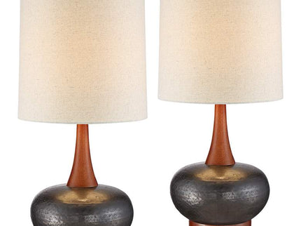 360 Lighting Andi 24 1/2" Brown Gourd Modern Ceramic Lamps Set of 2