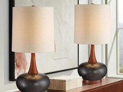 360 Lighting Andi 24 1/2" Brown Gourd Modern Ceramic Lamps Set of 2