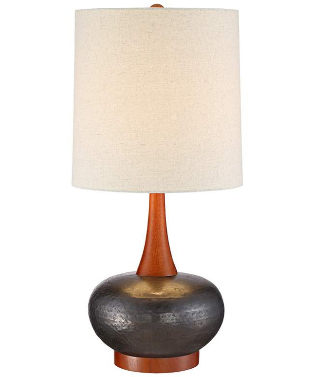 360 Lighting Andi 24 1/2" Wood and Ceramic Mid-Century Modern Lamp