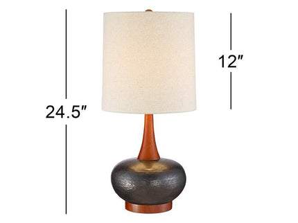 360 Lighting Andi 24 1/2" Wood and Ceramic Mid-Century Modern Lamp