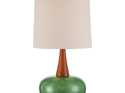 360 Lighting Andi 25" Modern Wood and Green Ceramic Table Lamp
