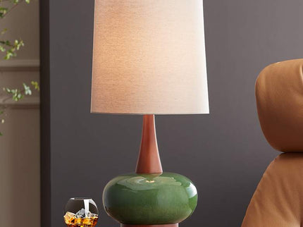360 Lighting Andi 25" Modern Wood and Green Ceramic Table Lamp