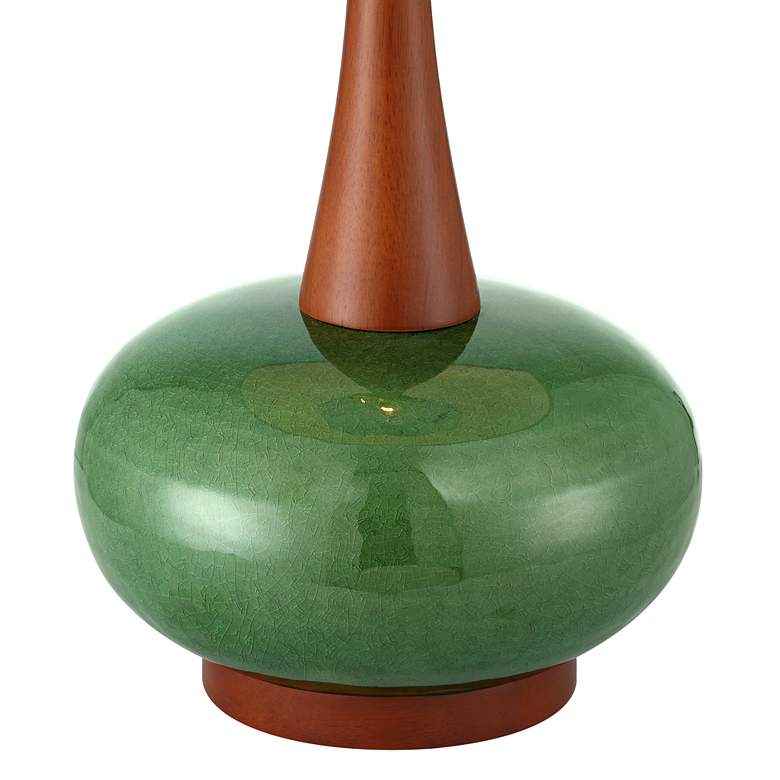 360 Lighting Andi 25" Modern Wood and Green Ceramic Table Lamp