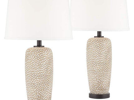360 Lighting Anna 27 1/4" Pebbled Coastal Modern Table Lamps Set of 2
