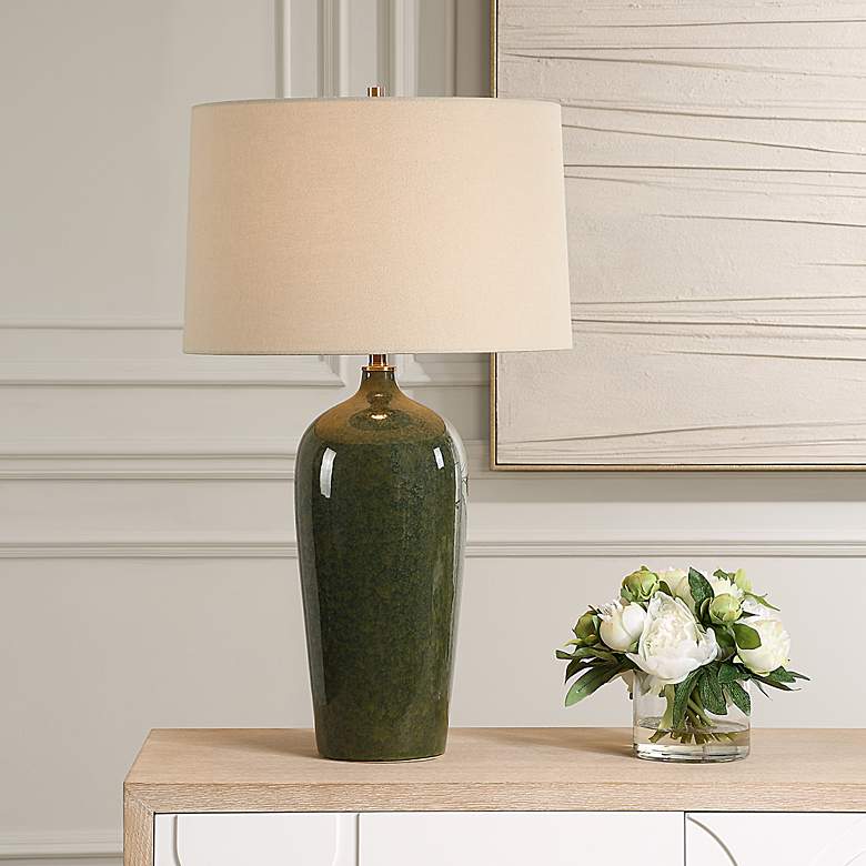 360 Lighting Anson 27 1/2" High Emerald Green Ceramic Table Lamp