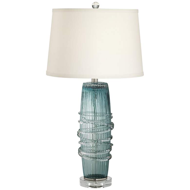 360 Lighting Artic Blue Sea Handcrafted Modern Glass Table Lamp
